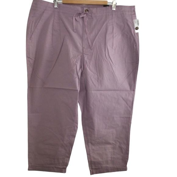 Reitmans Pants - Reitmans capris Cotton stretch lilas  spring summer pants plus size crop size 22